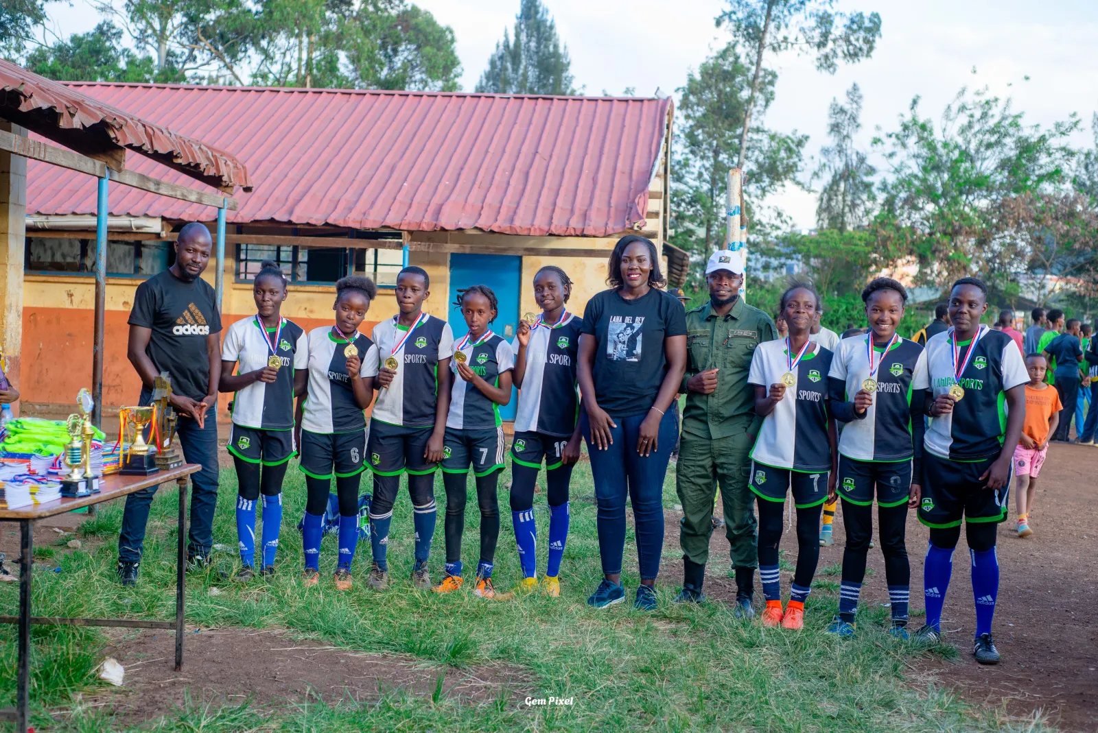 Sports team medal ceremony